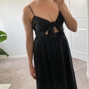 Tie front midi dress